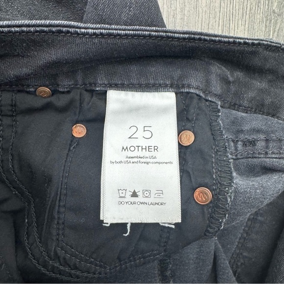 MOTHER Women's Black Looker Ankle Fray Jeans Size 25 - Picture 10 of 16
